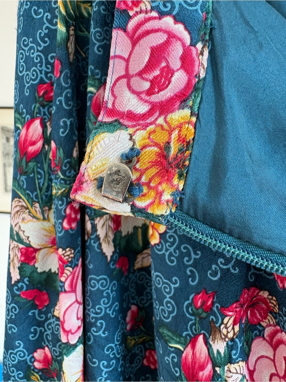 Alcott & Andrews 100% Silk Floral Midi Skirt Vintage Cottagecore Whimsigoth - Picture 8 of 9